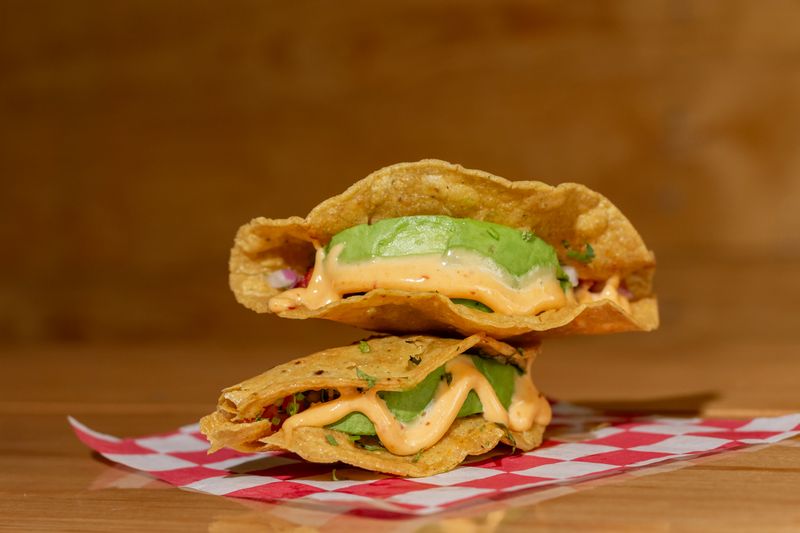 Crispy cauliflower vegan tacos with chipotle sauce