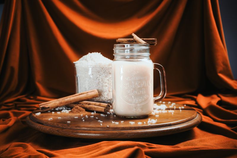 House horchata cinnamon rice drink served chilled